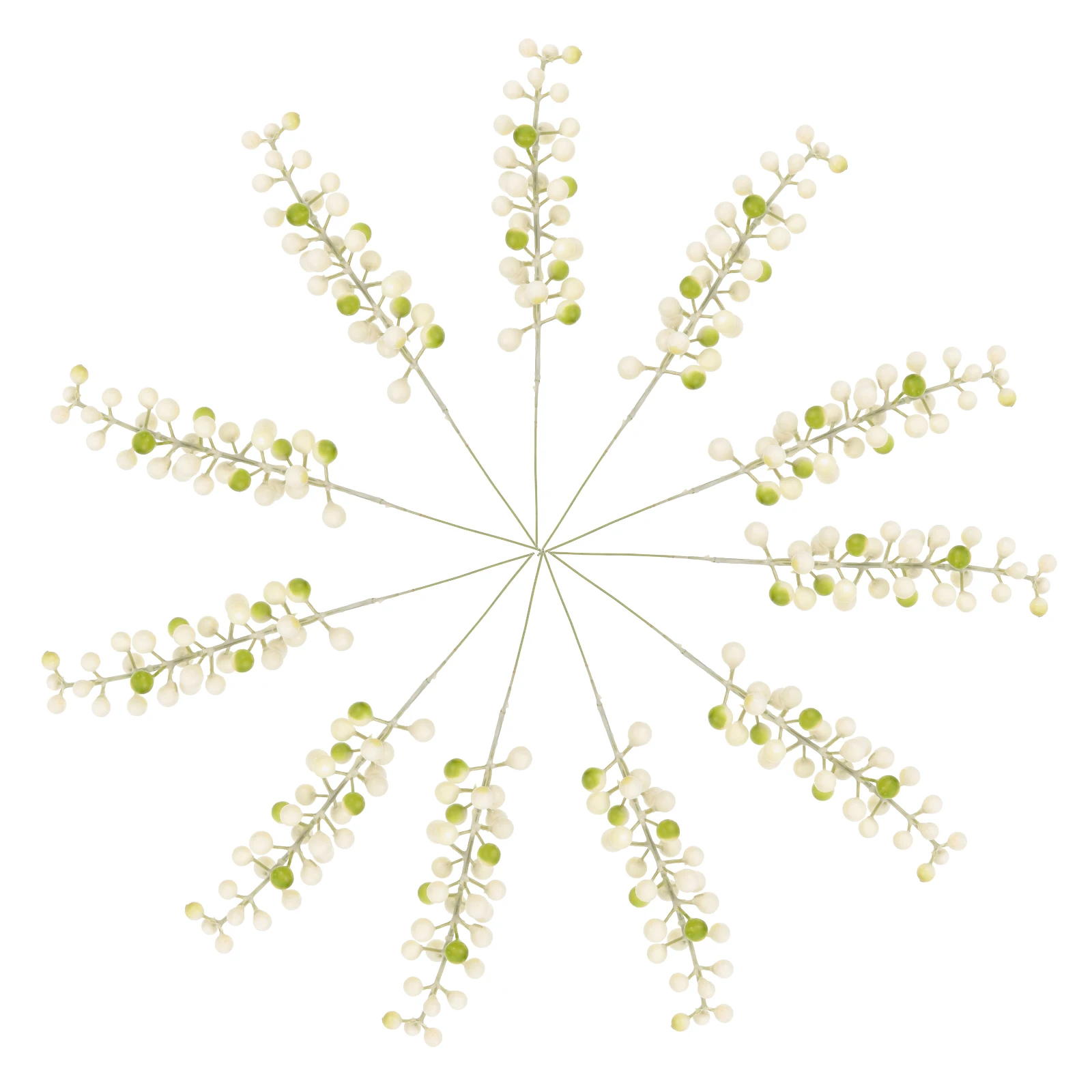 

15 Pcs Artificial Berry Flowers White Simulation Decor Bending Wire Easy Operation Christmas Home Decor Berry Stems Long Lasting