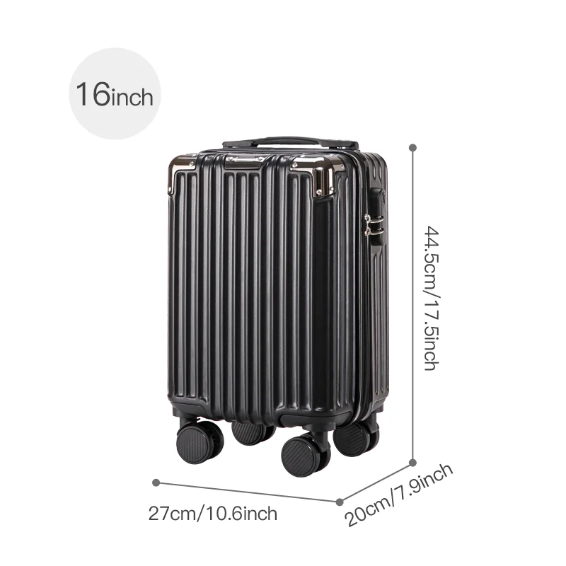 16 بوصة صندوق أمتعة حمل حقيبة صغيرة حقيبة يد للنساء والرجال لمسافات قصيرة حقيبة سفر عجلات دوارة خفيفة الوزن