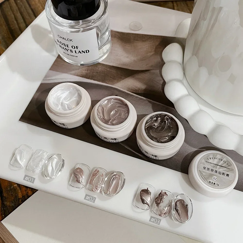 3 colori raso perla Texrure pittura smalto gel fata polvere crema popolarità broccato polvere a stato solido solido nail art manicure