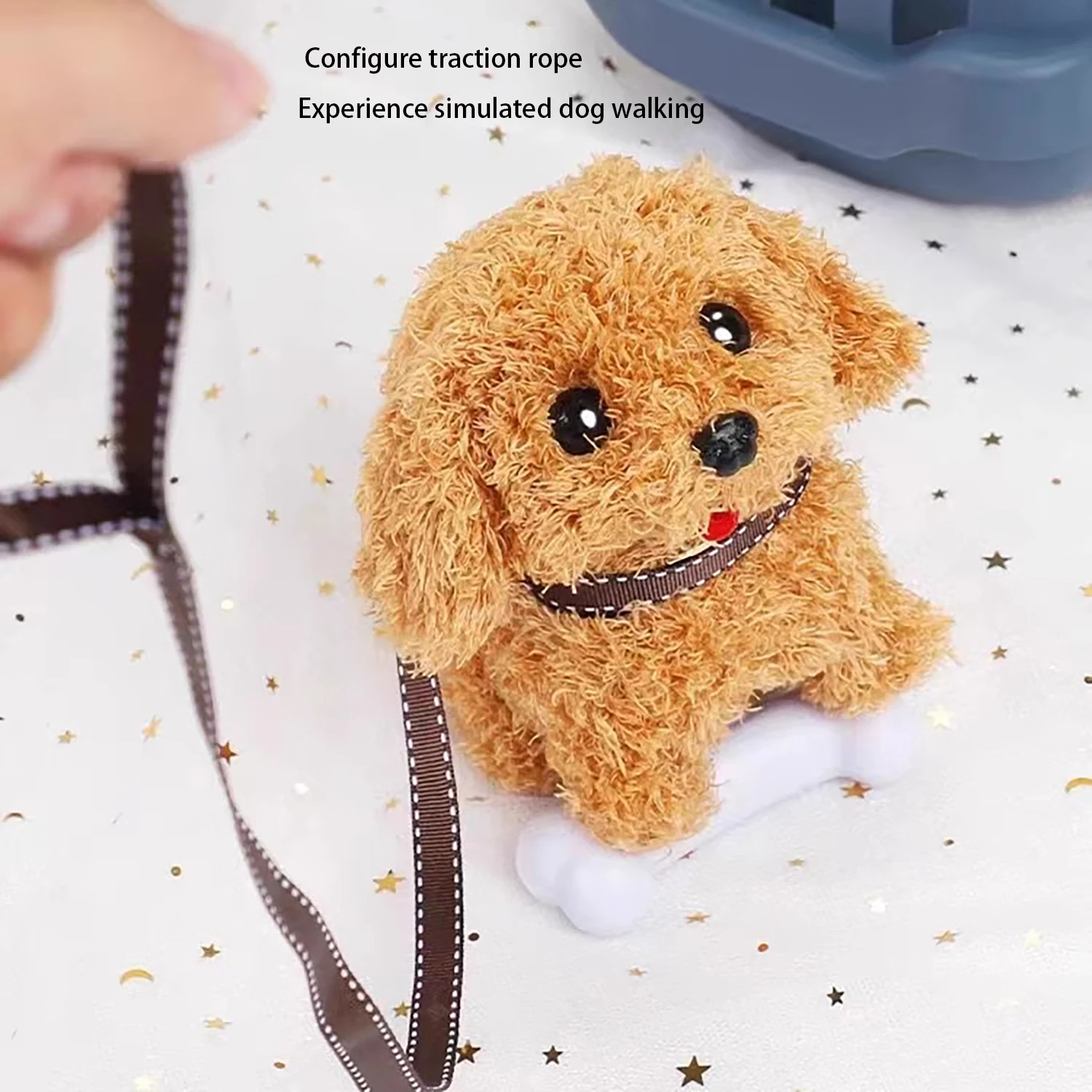 Cão de estimação elétrico de pelúcia, brinquedo elétrico de pelúcia infantil pode andar e latido, cachorro de simulação, cachorro elétrico, filhote de cachorro eletrônico