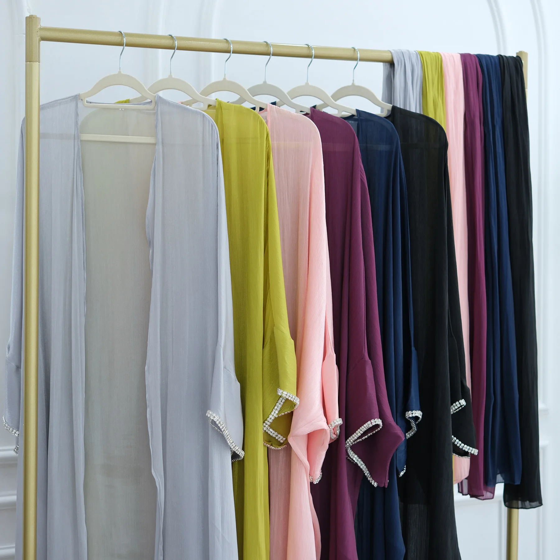 

Ид женское мусульманское платье-хиджаб блестящий кардиган Дубай открытая Абая мятая джалабия сабая кафтан марокаин женский халат исламская одежда