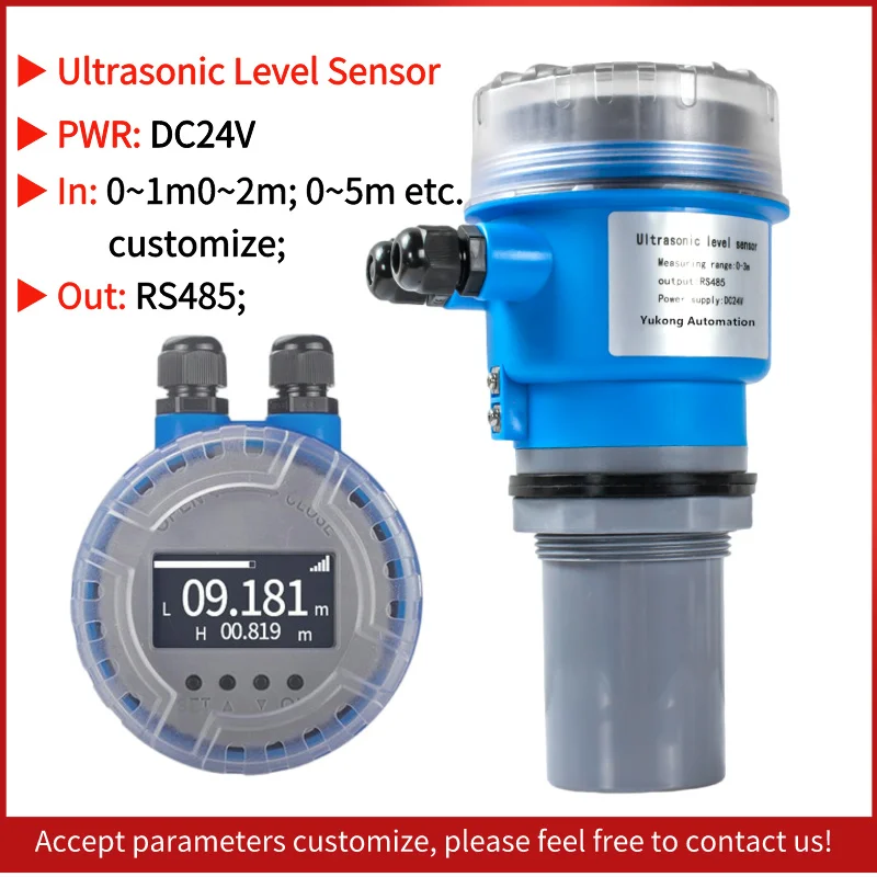 RS485 ultrasonic liquid level transmitter types modbus rtu ultrasonic transmitter working principle