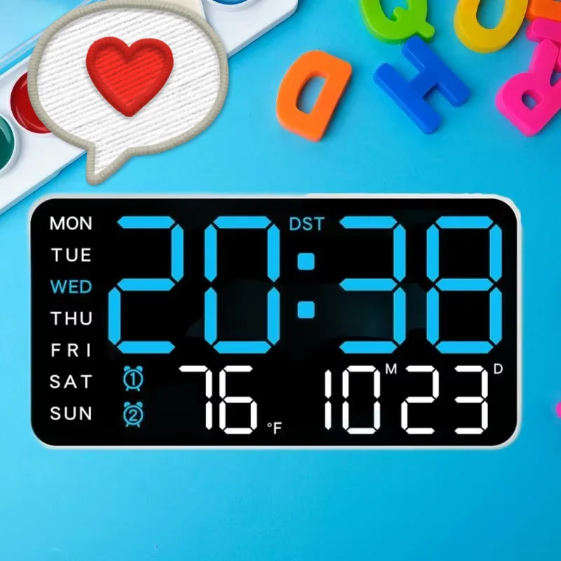 Reloj de pared digital inteligente gigante ¡Una pantalla para controlar la fecha del tiempo-temperatura, la tecnología del hogar tira completa!