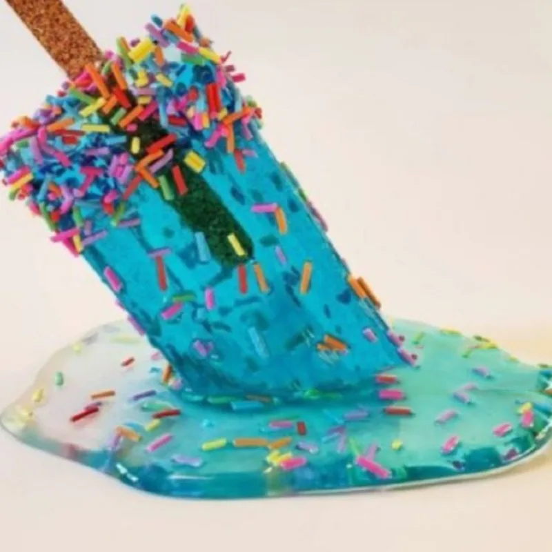 Cool Ice Cream Resin Artwork - Summer Melting Popsicle Resin Decoration Sweet Dessert Home Decor Cute Tabletop Display Gift