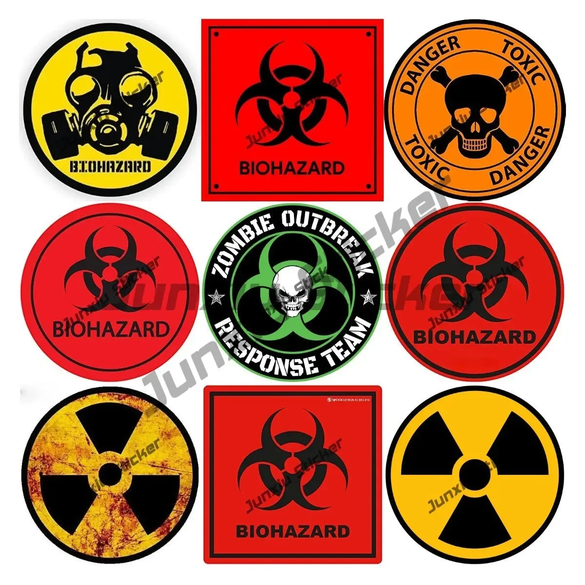 Warning Radioactive Decals Biohazard Stickers Biohazard Labels Funny Cover Scratches Stickers Warning Stickers Funny Decorations