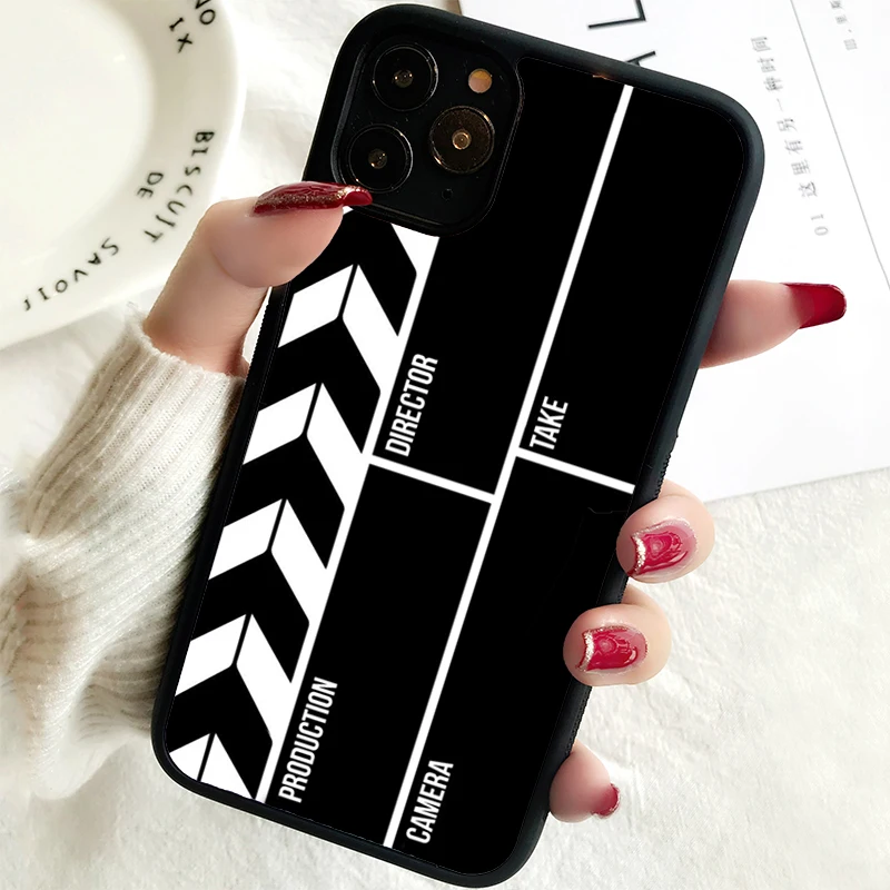 5 5S SE 2020 Phone Cover Case for iPhone 6 6S 7 8 PLUS X XS XR 11 12 13 MINI 14 PRO MAX Rubber Film Movie Director Clapper Board