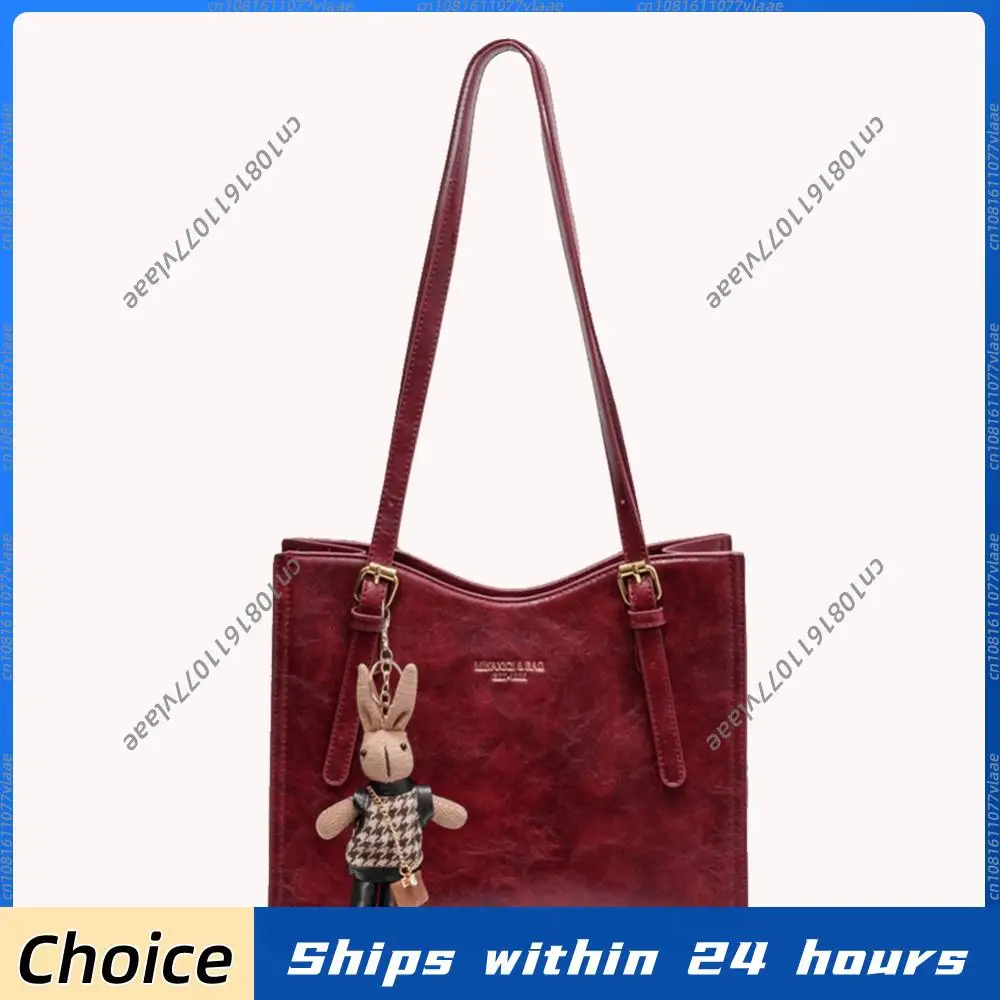 

Женская винтажная сумка через плечо с подвеской, сумка-тоут, вместительная модная сумка через плечо, женская дорожная сумка