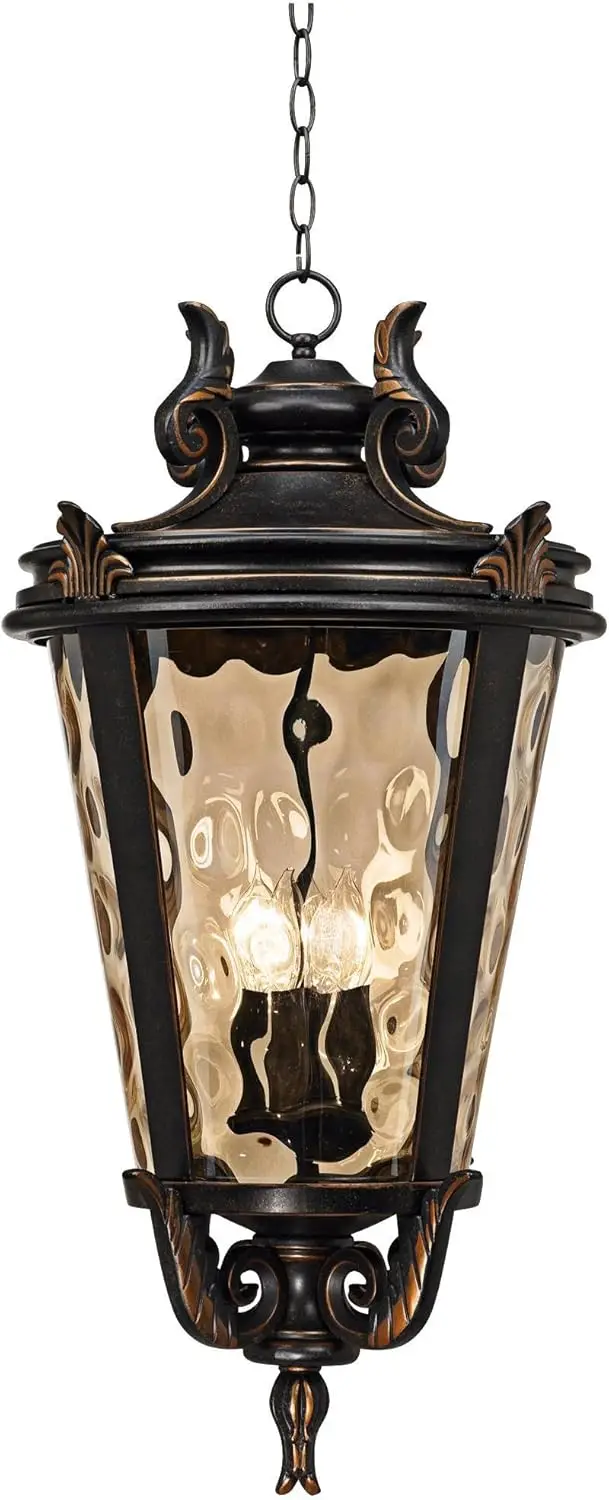 John Timberland Casa Marseille European Outdoor Ceiling Light Hanging Veranda Bronze Brown 30