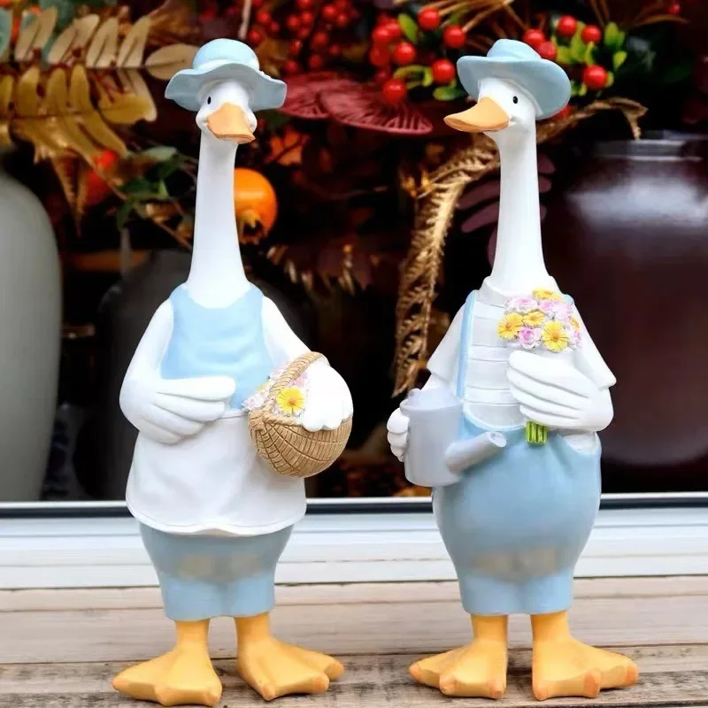 Courtyard Garden Decoration Nordic Blue Duck Home Decoration Creative Resin Crafts Home Decoration Accessories Gothic Decor