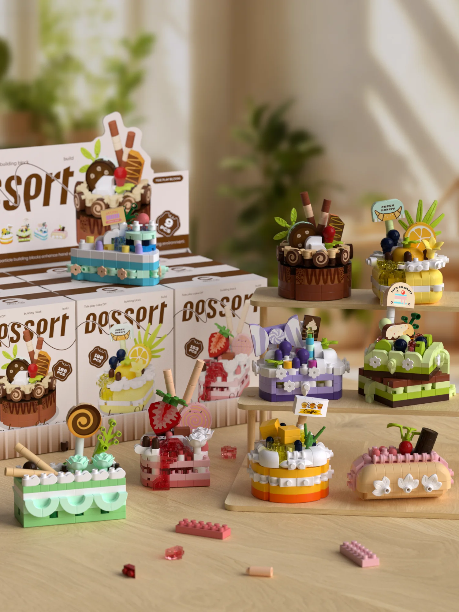 كعكة عيد الميلاد كعكة صغيرة بنة لعبة نموذج ديكور المنزل سطح المكتب الحلوى الغذاء التعليم لعبة الأطفال هدية الكبار #6