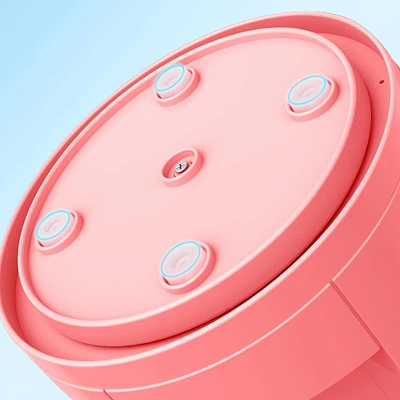 Rotating Pen Pencil Holder Desk-Organiser Pencil Pots Makeup Brush Holder + 11 Compartments For Home Pink