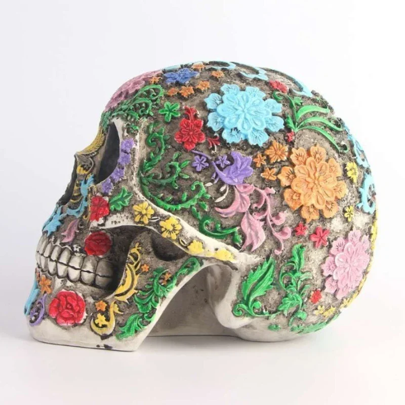 Skull Ornament Resin Skull Model Ornaments Halloween Creative Bar Decorative Figurines Miniatures Art Furniture Accessories