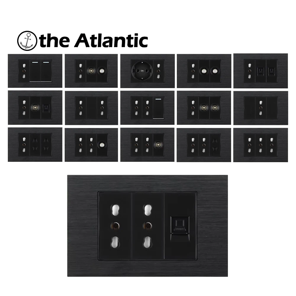 EU 118 Type Universal Standard Socket Household Socket 250V Power Socket Switch TV Satellite RJ45 HDMI USB Wall Socket