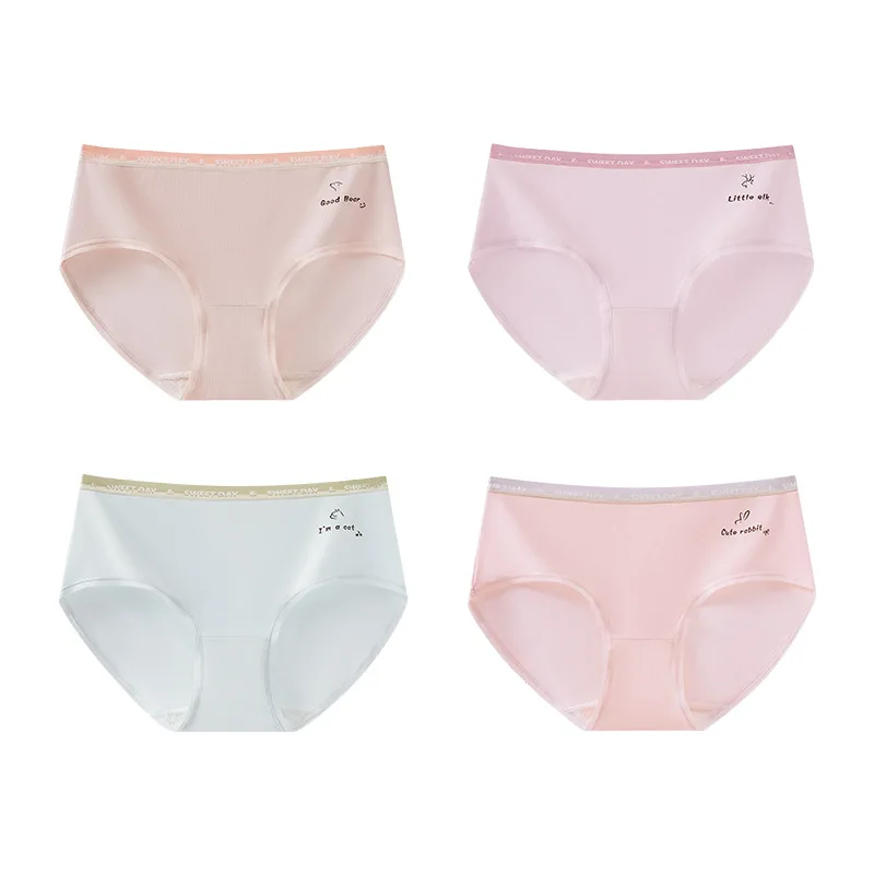 New arrived Girls Underwear Fashion Kids solid children panties briefs 4pcs/lot 5-11y student adolescent young girl fashion