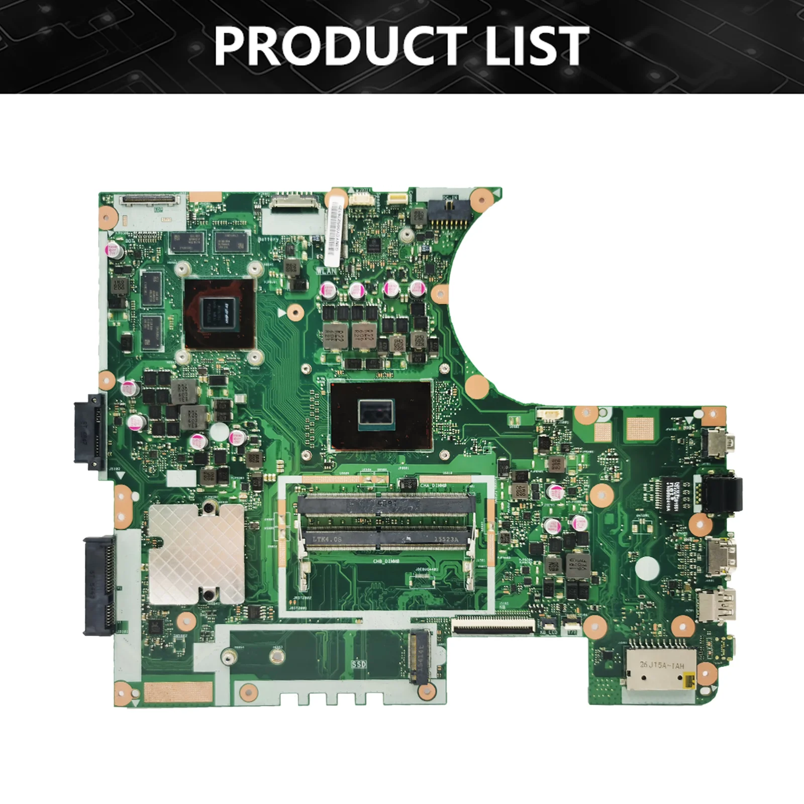 Placa-mãe do portátil para ASUS Vivobook, N752VX, N752VW, Mainboard, i5-6300HQ, i7-6700HQ CPU, GTX950M