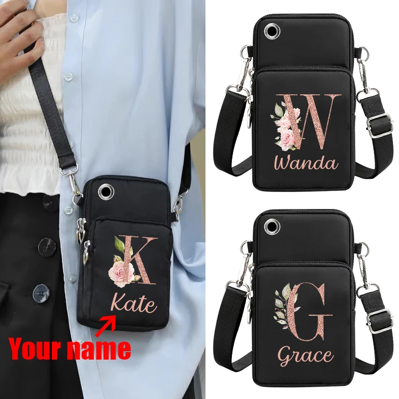 Custom Name Casual Phone Bag Cross Body Sling Bags - Adjustable Phone Bag for Men and Women - Ideal Birthday Gift for Going Out