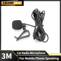 GRANDnavi Car Radio Car dvd Player Microphone For Mobile Phone Speaking 3M Clip-on Lapel Mic Wired Microp for Phone Laptop PC