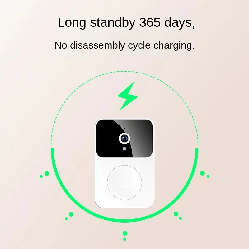 ドアベル,ワイヤレスビデオインターコム,暗視機能付きの高解像度ナイトビジョンを備えたリモートホームビデオ監視デバイス