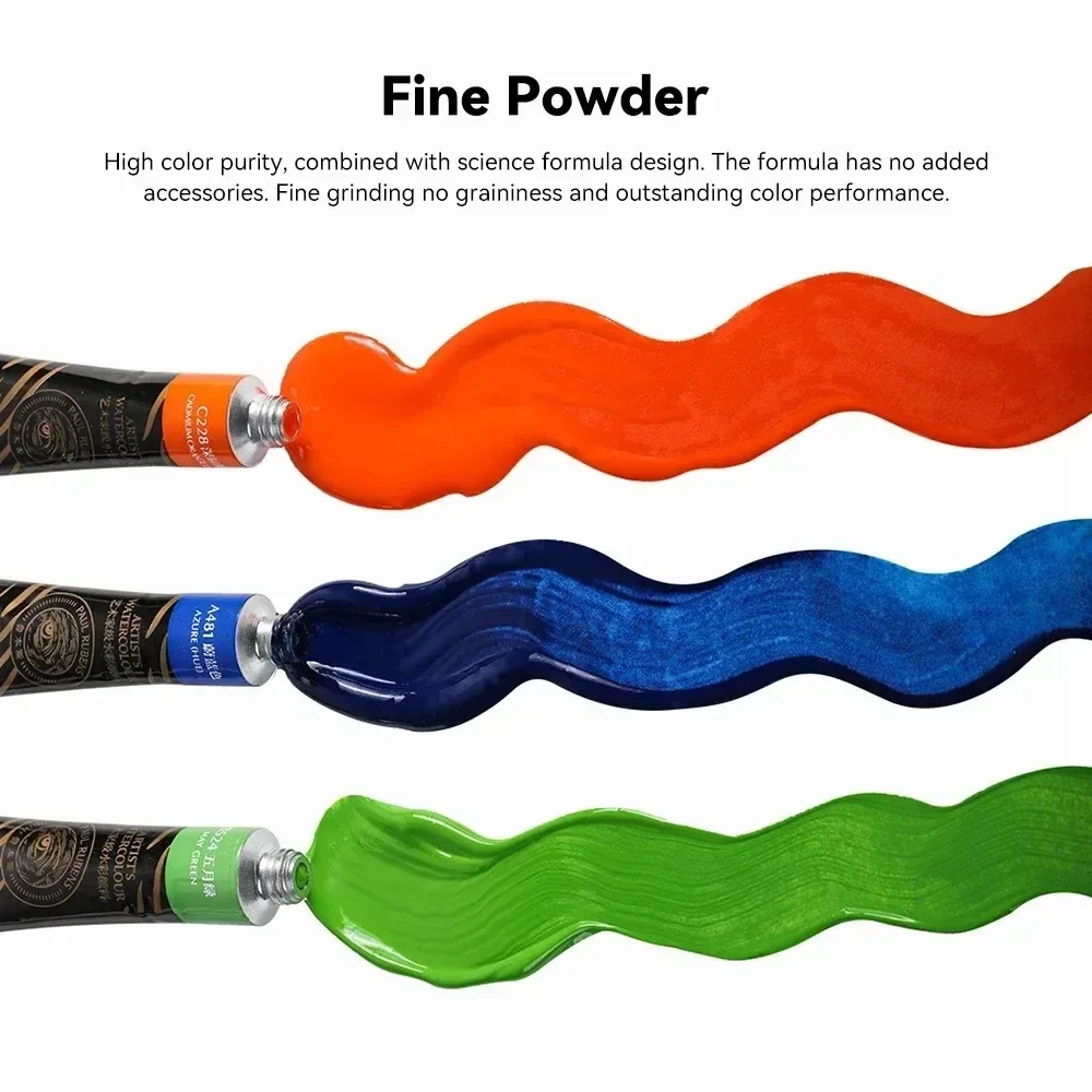 مجموعة ألوان مائية للفنانين من بول روبنز 24/36 أنابيب ألوان مائية نابضة بالحياة 5 مل للفنانين المحترفين