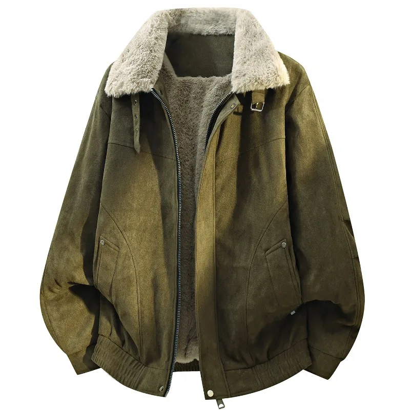 Vintage Turn-down Collar Men Parkas Plus Size M-8XL Casual Comfortable Cotton Jackets Solid Color All-match Outerwear Winter New