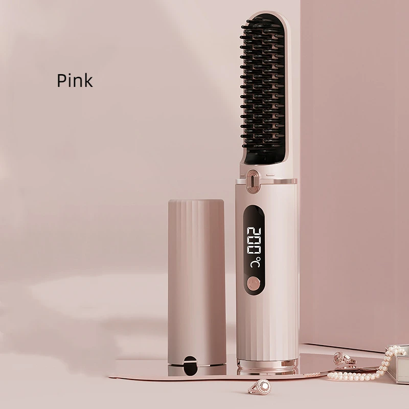

Электрический беспроводной выпрямитель для волос, расческа-щетка 2 в 1, выпрямитель с горячими расческами для натуральных волос