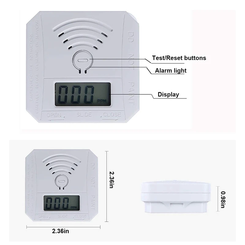 Carbon Monoxide Detector,CO Gas Monitor Alarm Detector Complies With UL 2034 Standards,CO Sensor