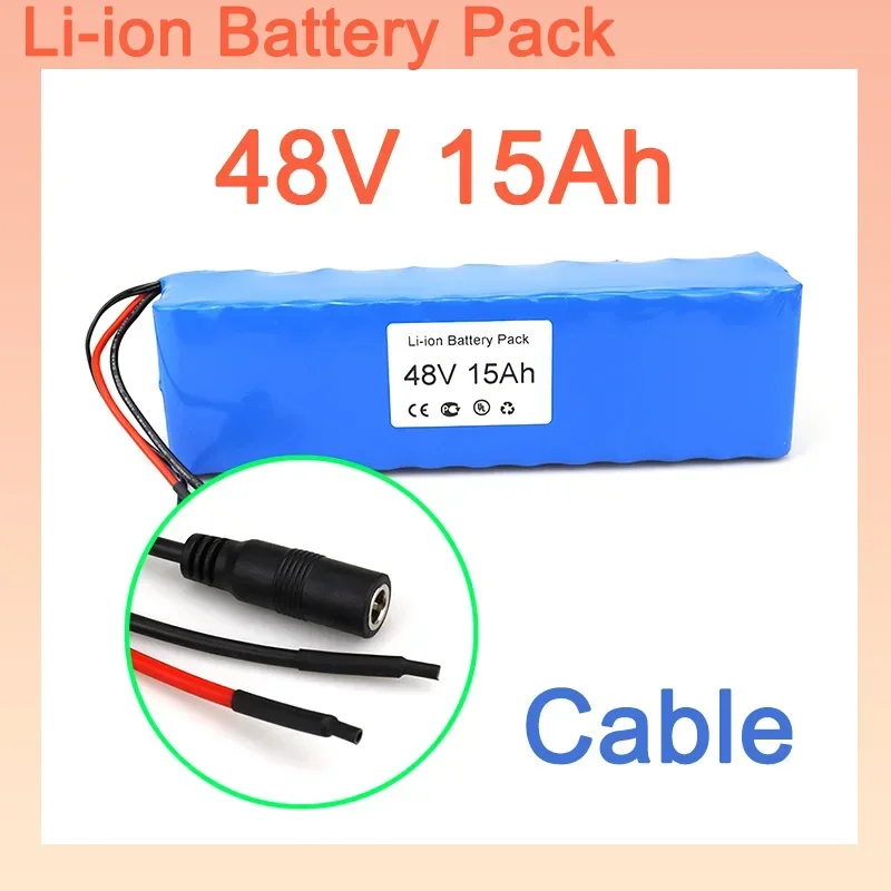 2024 New  Ebike  Battery High Capacity 48V  Li-ion Battery Pack 15Ah Cable Connector and BMS