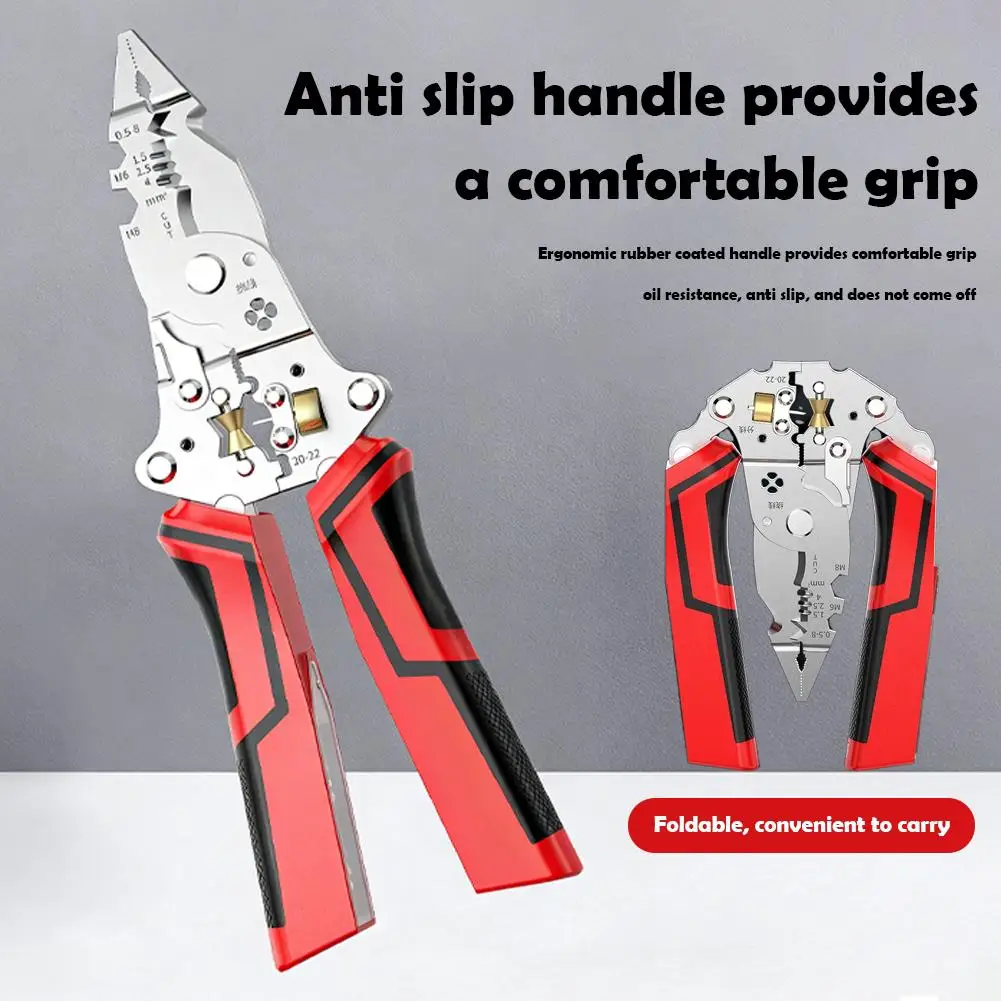 

Многофункциональный инструмент 16-в-1 для обрезки, зачистки, обжима, гибки, скручивания и проверки напряжения проводов