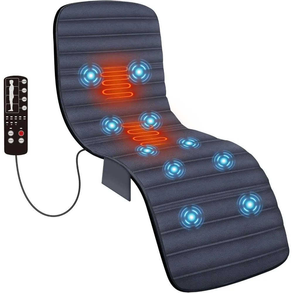 

Full Body Massage Mat Pad with Heat, Chair Pad with 10 Vibration Motors & 2 Therapy Heating Pad with Auto Shut Off, Heated Mass