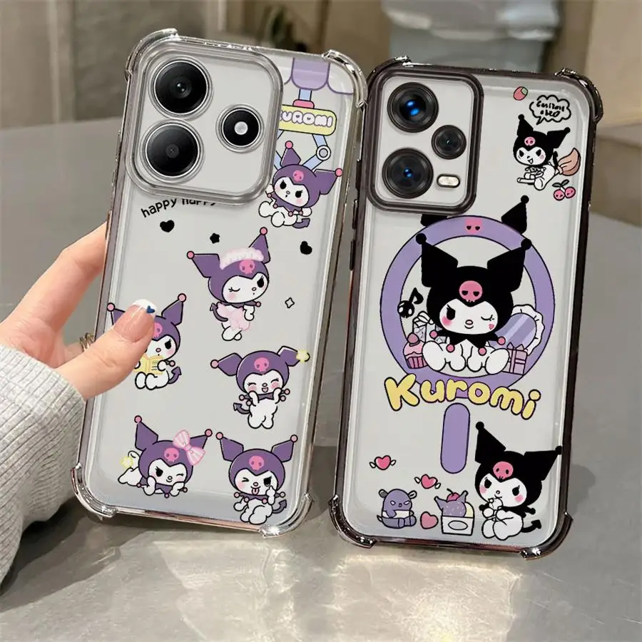 Funda de teléfono transparente Sanlio Kuromi para Xiaomi Redmi F7 Pro Ultra A3x 13C K80 14C