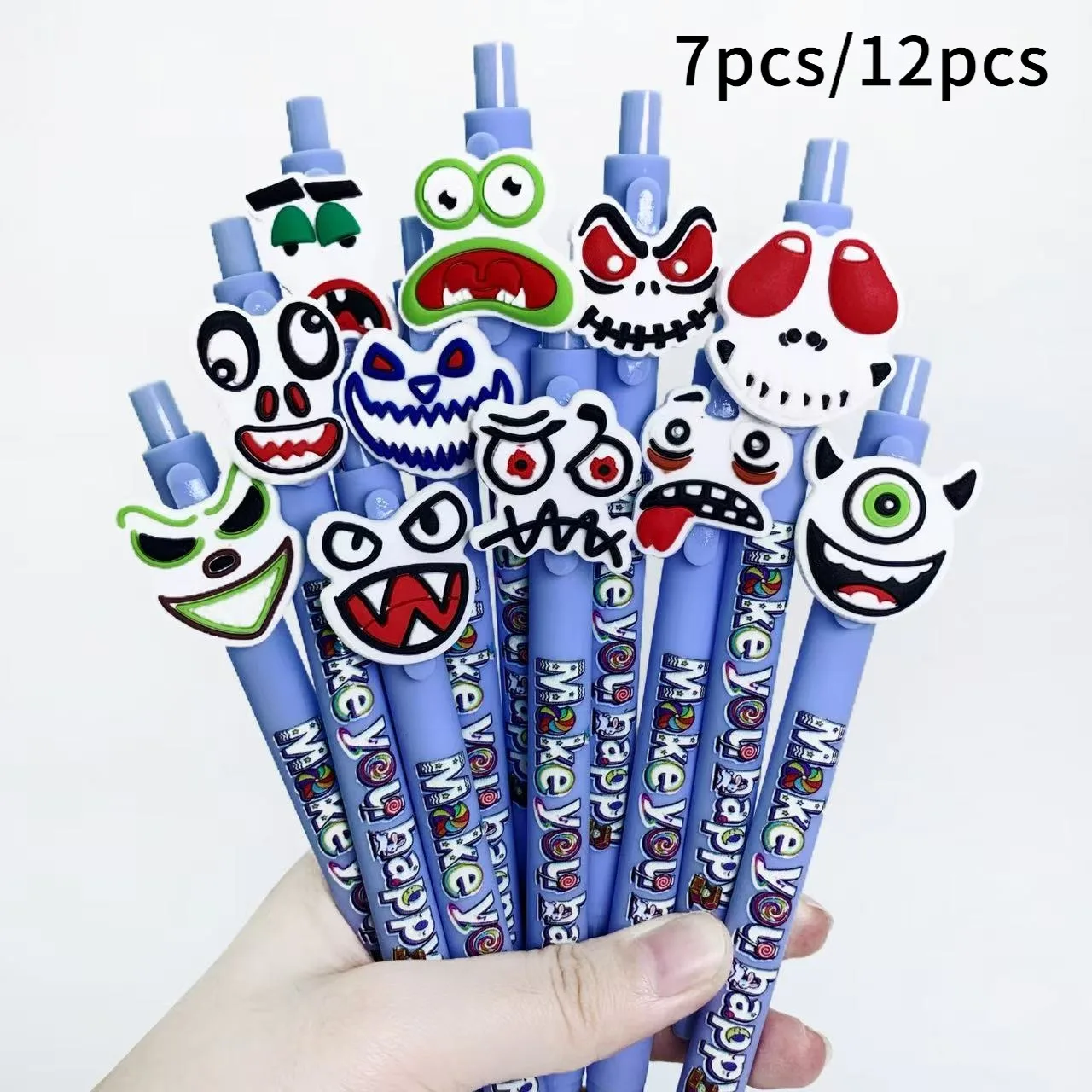 

7 шт./12 шт. креативные забавные шариковые ручки в форме гримаса, канцелярские подарочные ручки Happy Smiley