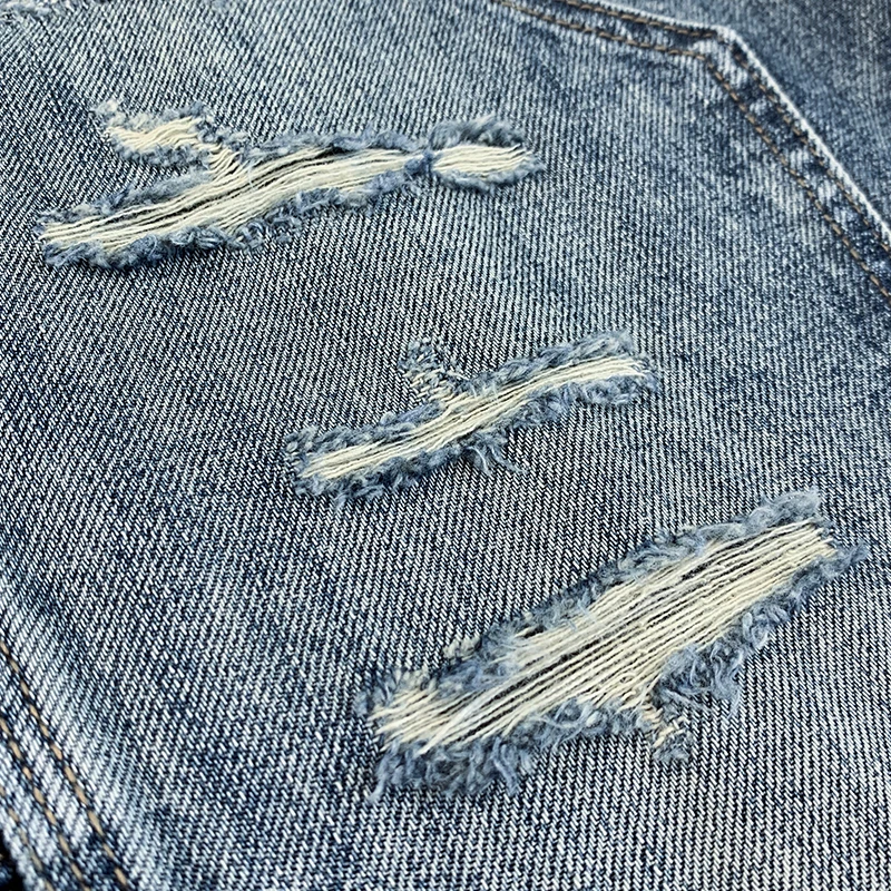 الأمريكية Sle الرجال عارضة فضفاض مستقيم الساق الجينز حفرة اللكم خمر العصرية العلامة التجارية عمال السراويل الطويلة الخريف الربيع #3