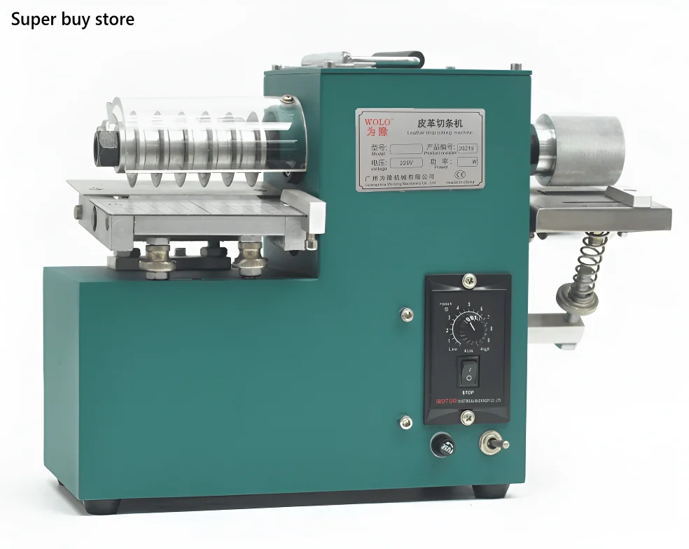 Automatic Double Heads Leather Strip Cutting Machine Cutter with Foot Panel 40W 85mm Leather Width