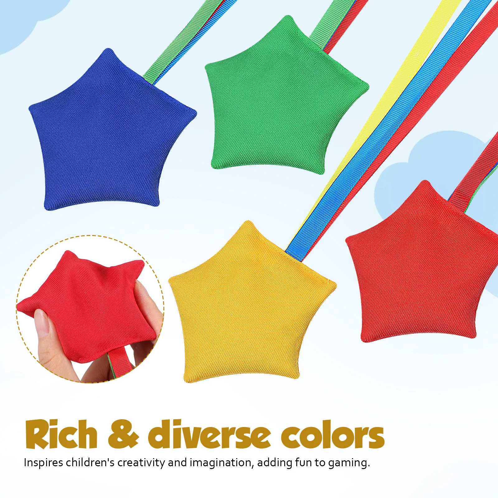 12 Uds. Bolsas de frijoles de estrella para juegos de carnaval, patio de playa interior y exterior, bolsas de arena para juegos familiares, paquete de arena