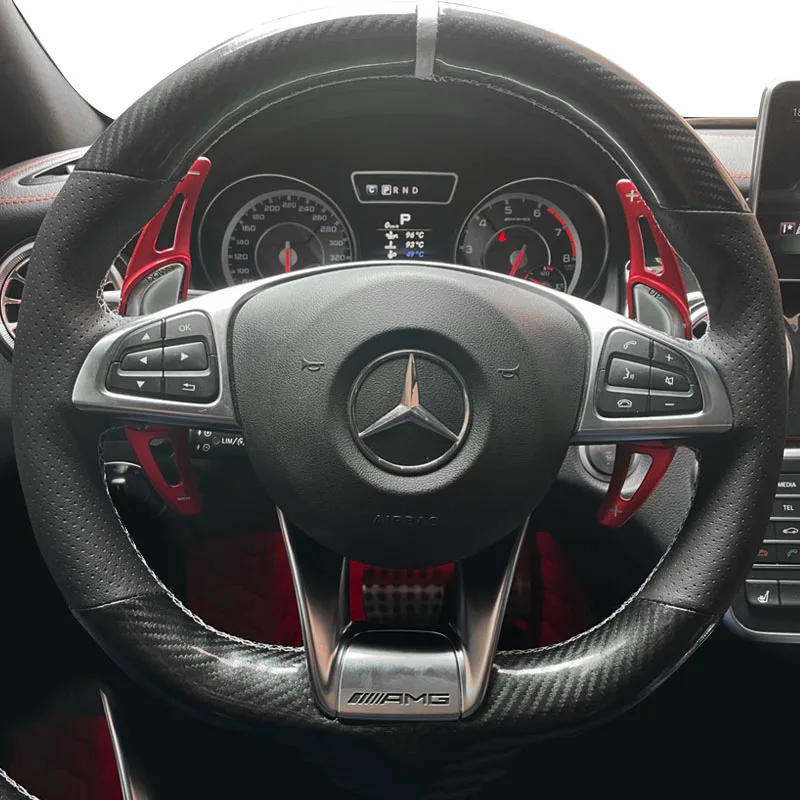 Car Steering Wheel Cover Braid Carbon Fiber For Mercedes Benz S-Class S500 A-Class AMG A45 C 43 63 Car Accessories Auto Interior