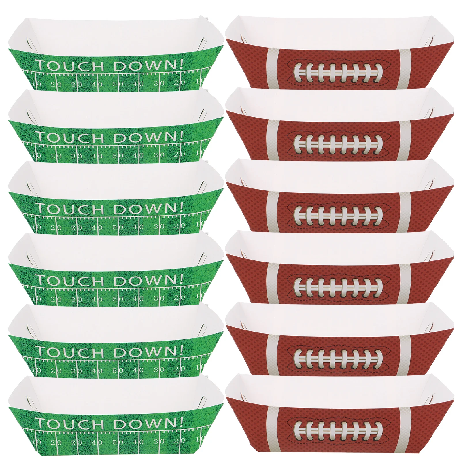 

20 Pcs Hot Dog Box Dessert Plates Snack Disposable Football Bowls Birthday Paper Serving Trays Food Boat