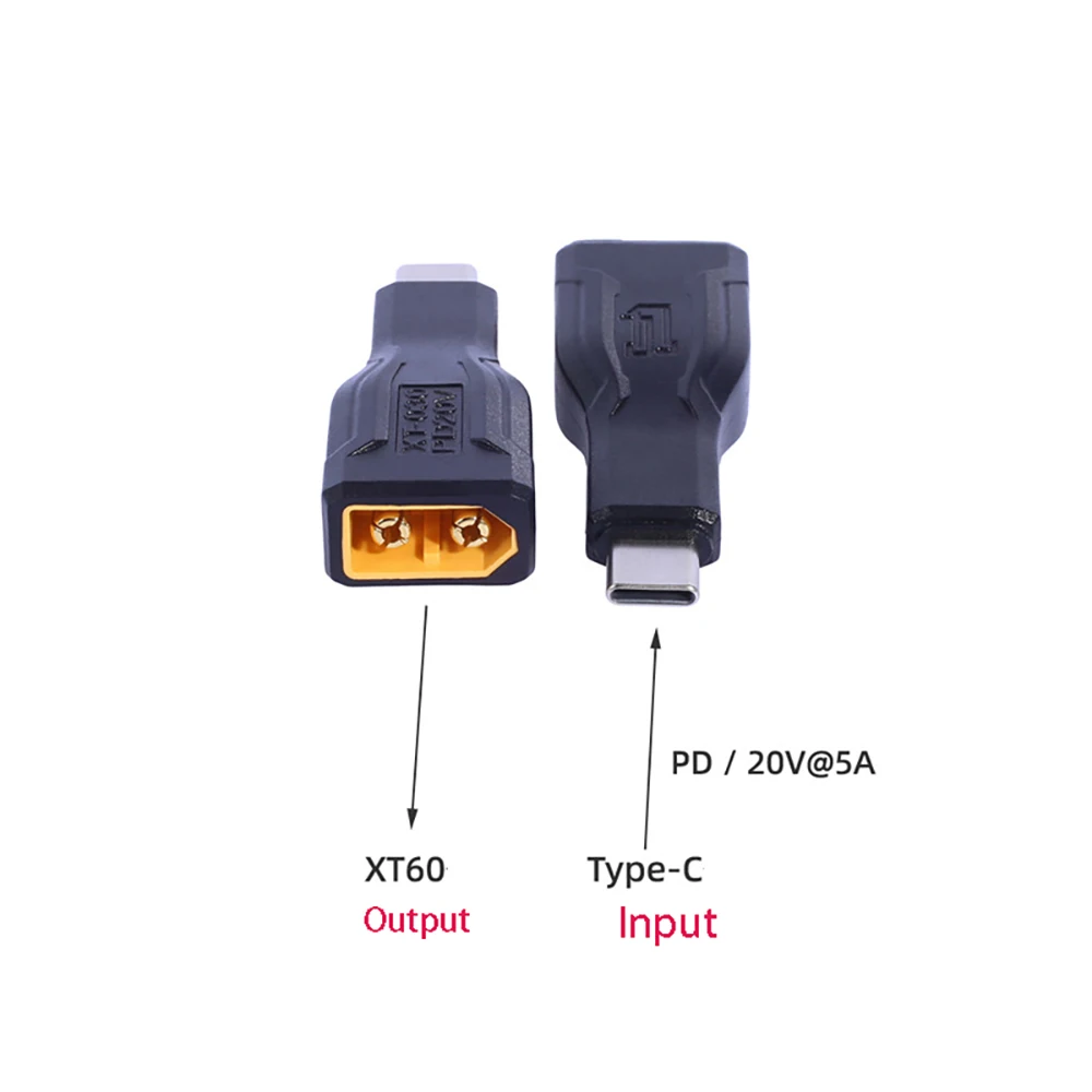 Typ C auf XT60 auf USB C Ladestecker Unidirektionaler Stromkonvertierungsadapter für Energiespeicher Power Solarpanels Modellflugzeuge – Detail 3