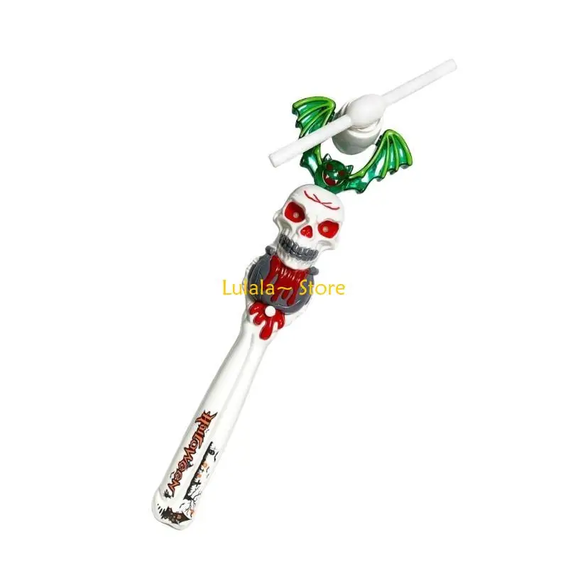 Y4QA Halloween Led Pumpkin Windmill Wand Light met geluid Kids Party Props Halloween Led Light Up Wand