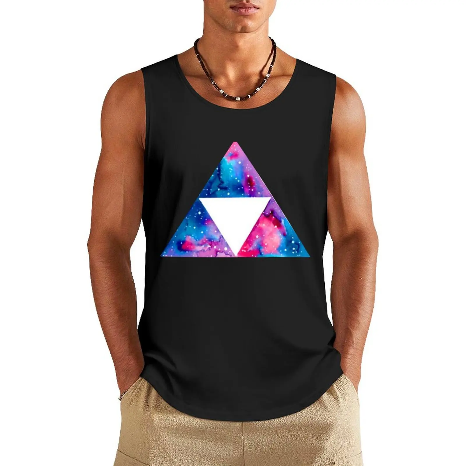 Galaxy Triforce Tank Top sleeveless jackets summer Men's tops sleeveless shirts