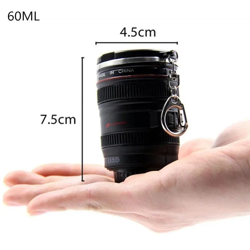 60ML Camera Lens Coffee Mug Creative Stainless Steel Cup Mugs Tumbler Insulated Cups for Travel Outdoor Camping Hiking Picnic