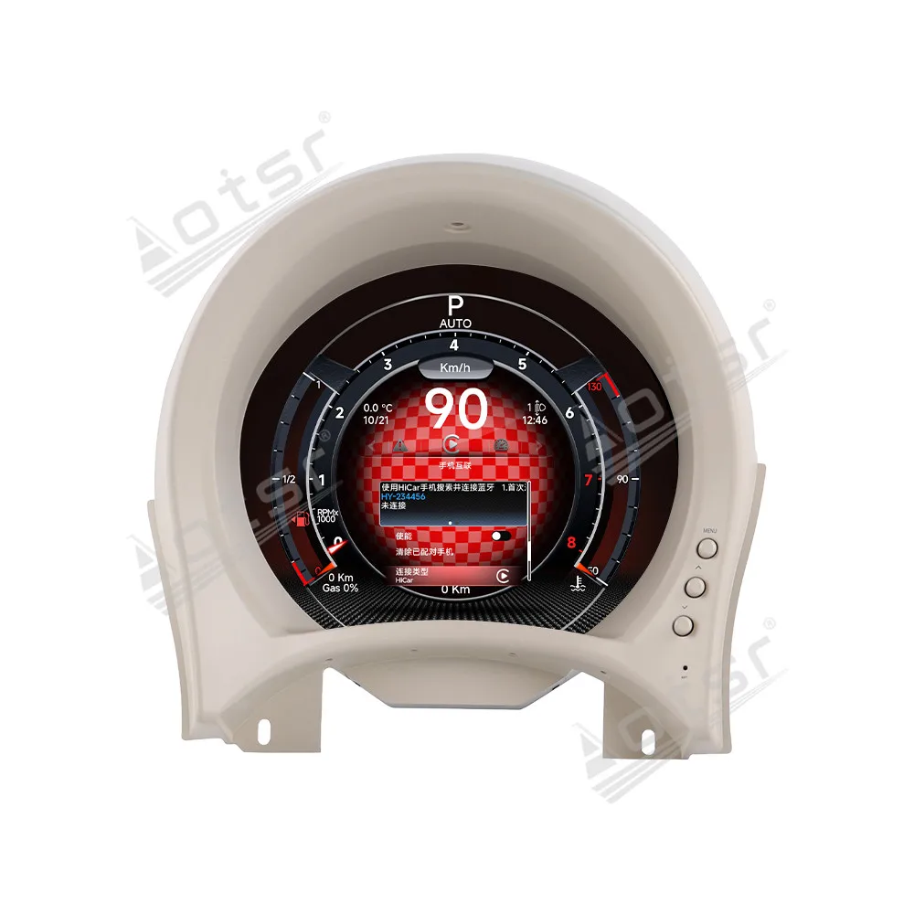 Layar LCD Digital Cluster Mobil 7 Inci Untuk Fiat 500 2007-2024, Dashboard Bundar Virtual Cockpit, Instrumen Pengukur Kecepatan Otomatis, Layar AI