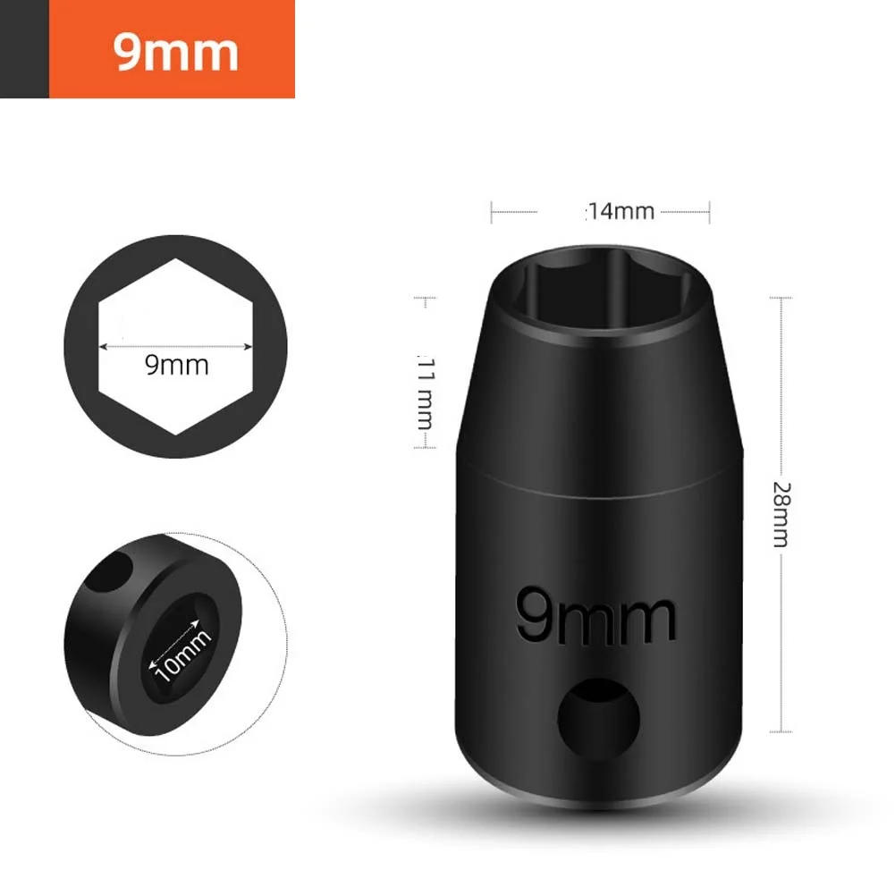 Chrome Vanadium 3/8 Inch Drive Socket Wrench Converter for Hex Socket Heads from 8mm Up to 22mm Deep Reach Design
