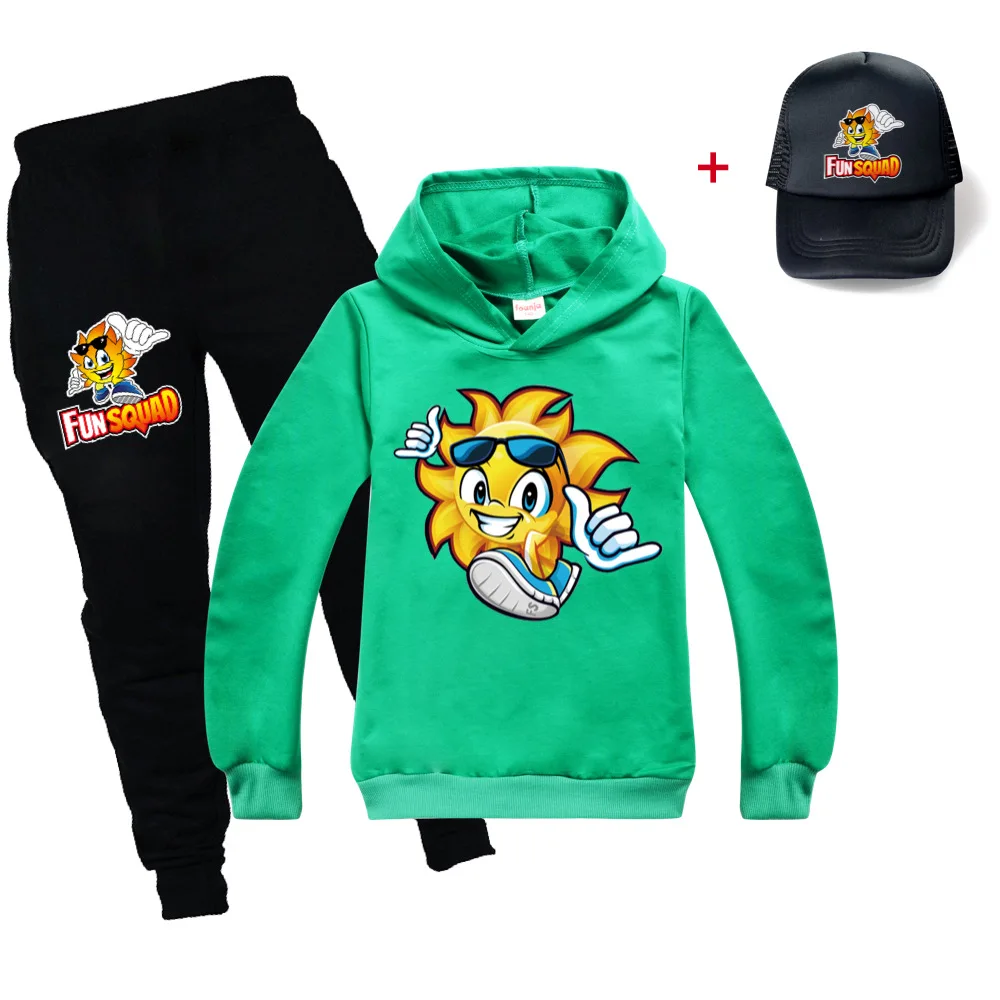 

Kids Fun Squad Gaming Boys Girl Clothes Hoodies Sweatshirt+Pants +cap Suit Teens Kids Fall Clothes Children's Clothing Sets