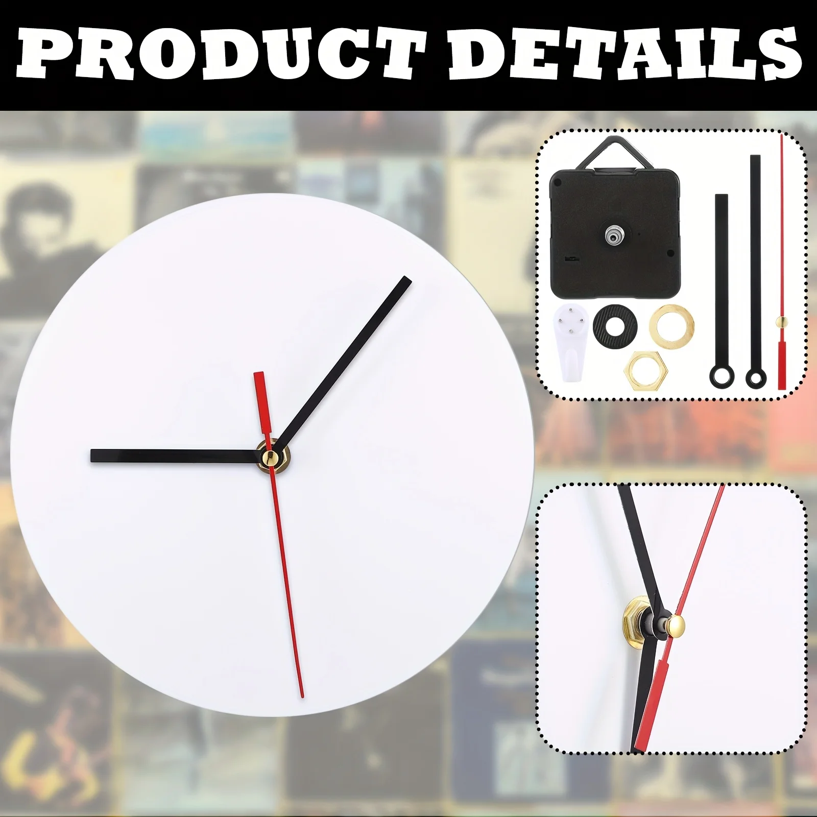 6 pcs Sublimation Wood Wall Clock Blanks – 7.9 Inch Round DIY Printable Clock Faces, Battery Operated, Unfinished Natural Wood, view 2