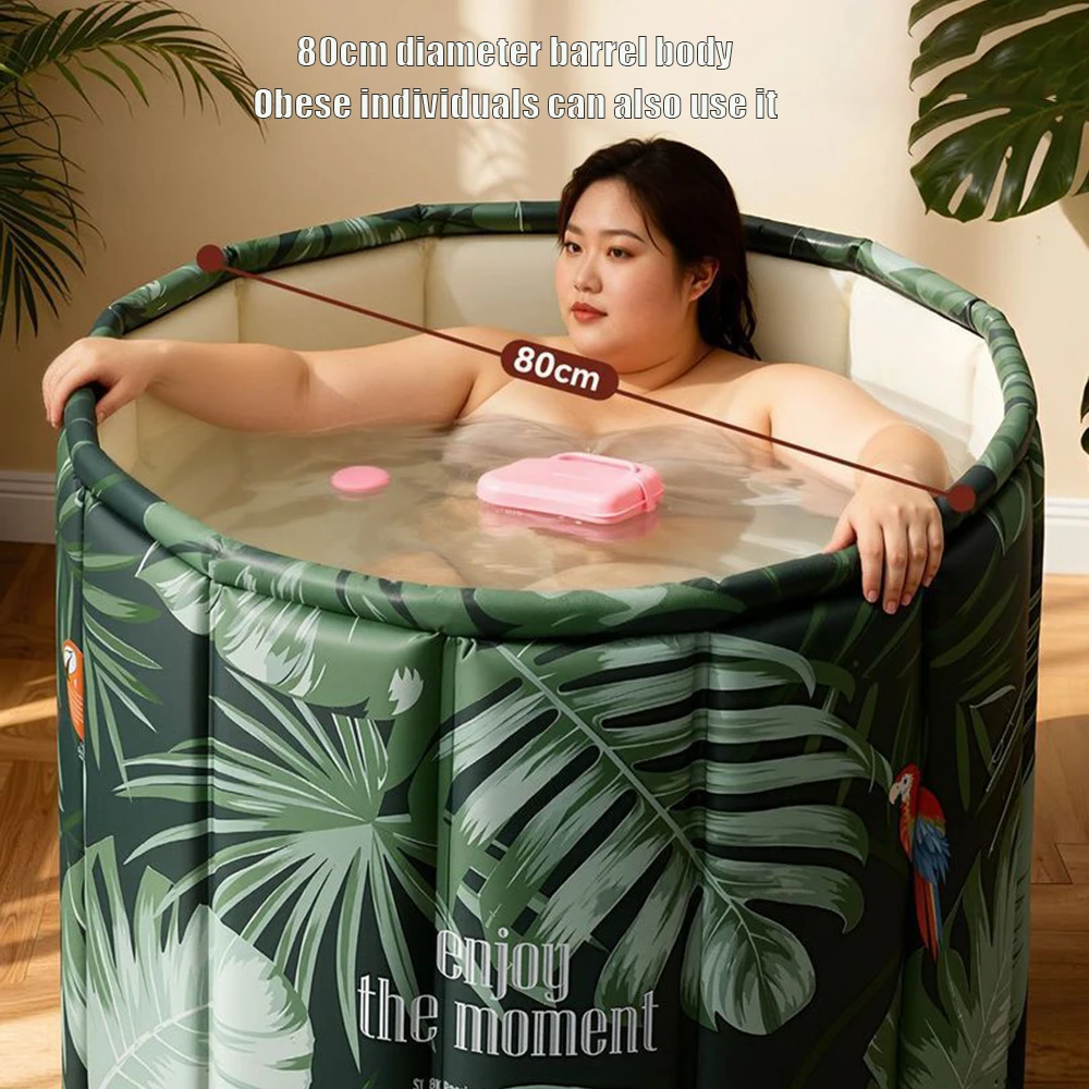 Household Large Adult Bath Tub, Free Installation Folding Bathtub, Down Grade Insulation Preschool Swimming SPA Pool, 80x66cm