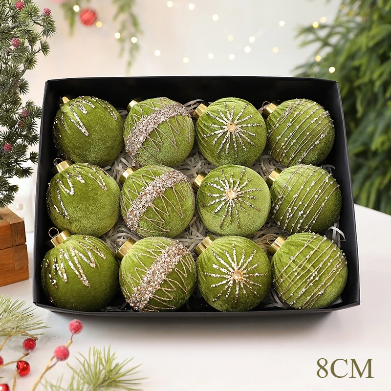 

12 шт., подвеска в виде рождественского шара, 8 см, украшение для рождественской елки, подвесной шар, украшение для праздничной вечеринки, подвеска для рождественской елки «сделай сам»