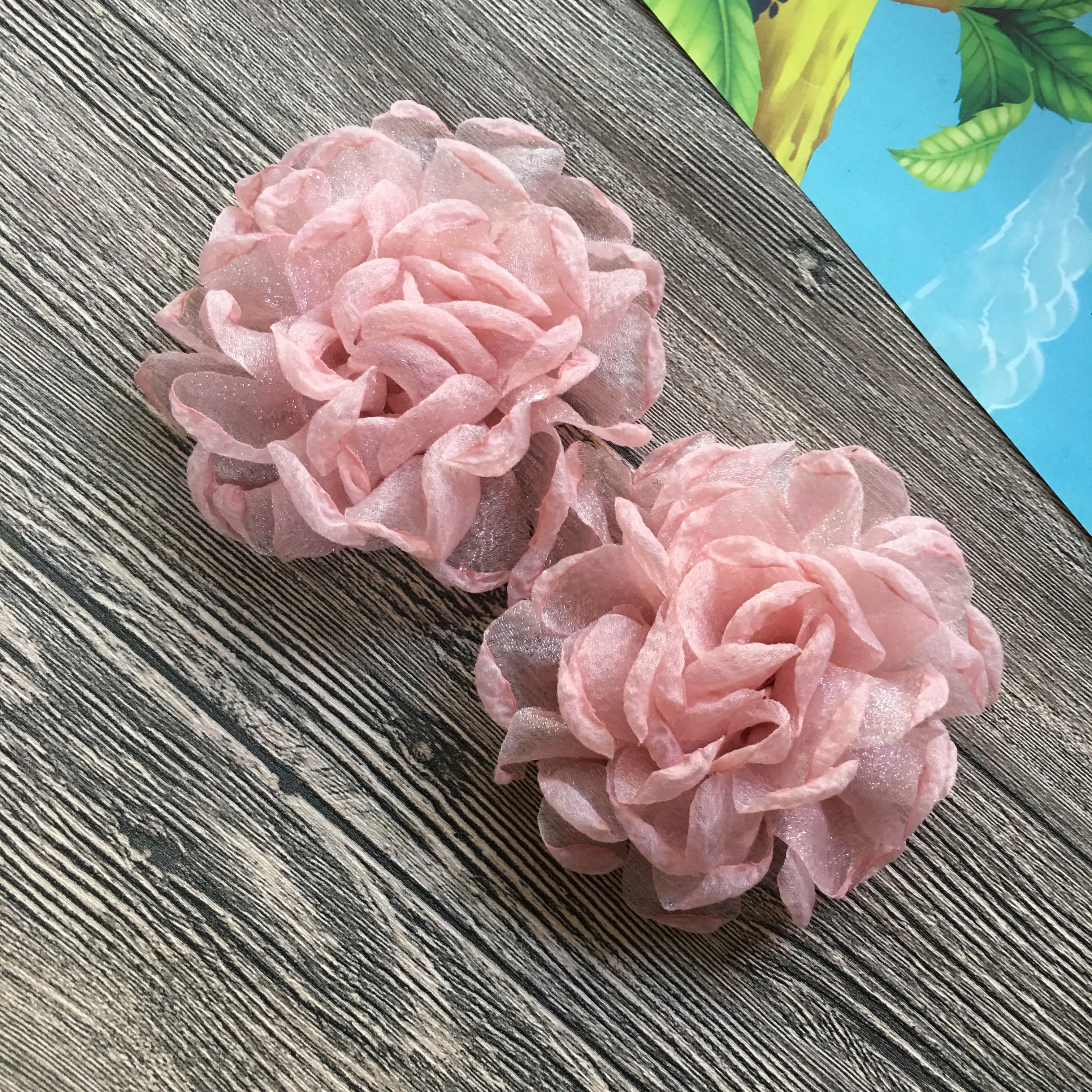 Burned Flower For Diy Accessories Flat Back 2.2 Inch Rose Flower Accessories For Wedding Hats Shoes Brooches Home Decoration