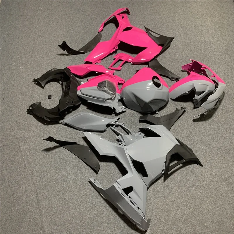 New ABS Injection Plastics Full Fairings Kit forNinja400 Ninja 400 ZX-4R 2018 2019 2020 Bodywork Set pink grey Fuel tank cover