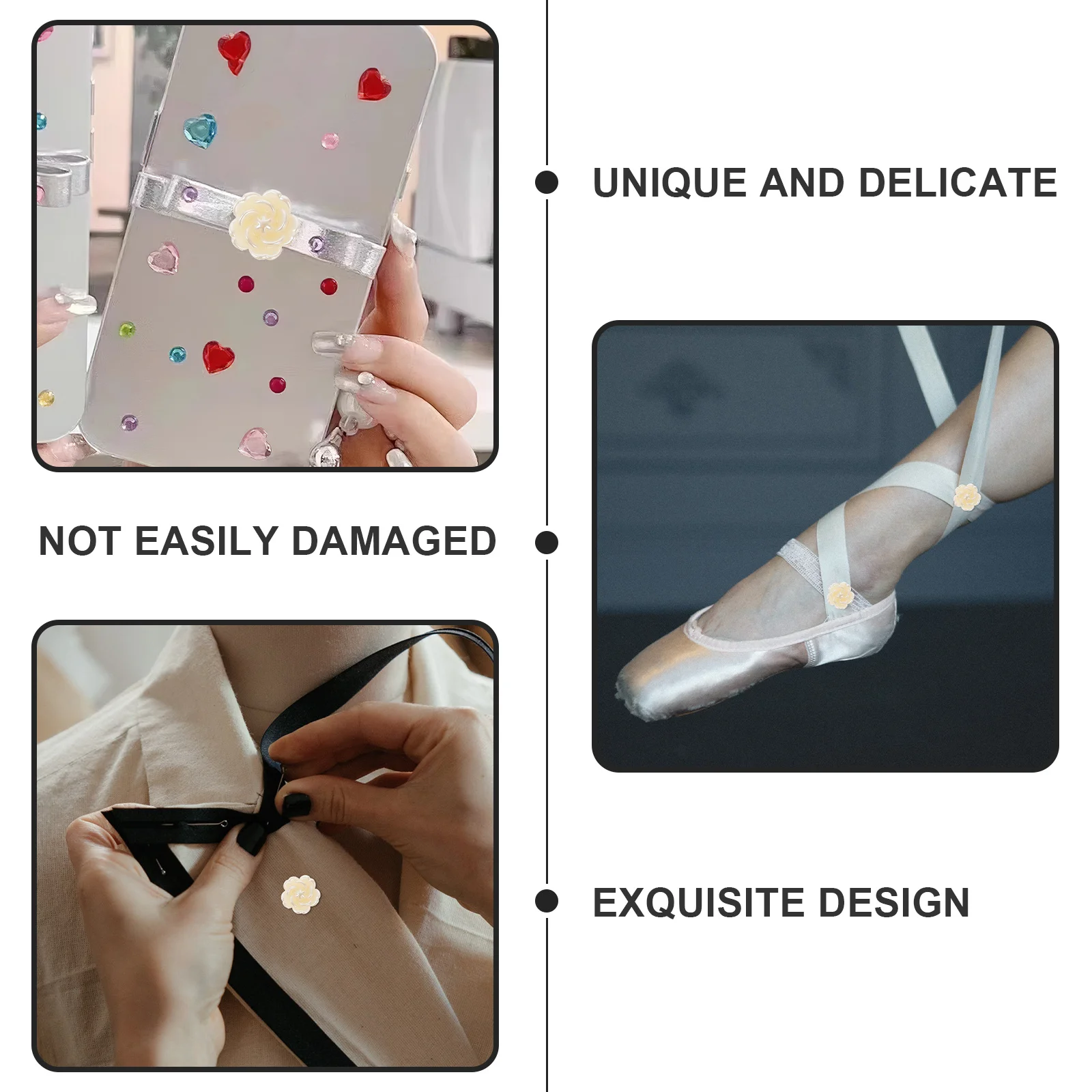 

100Pcs DIY Rose Charms Resin Phone Case Accessories Craft Ornament for Shoes Bags Hats Handcraft Projects Small Delicate Flower