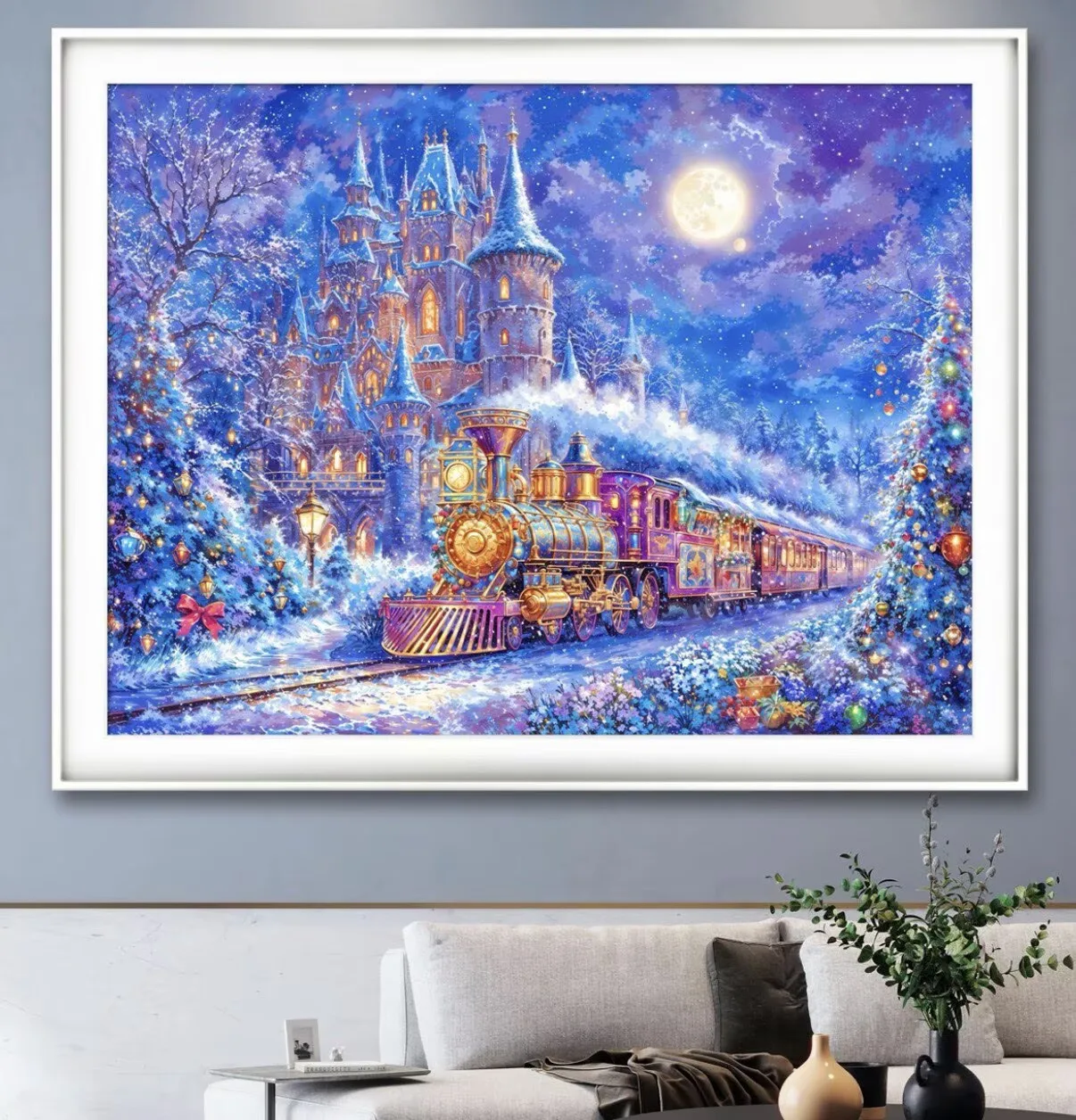 

9ct 115x85cm Train Winter Embroidery DIY Chinese Style Printed Kits Cross Stitch Needlework Sets Home Decor Crafts New 58 Colors